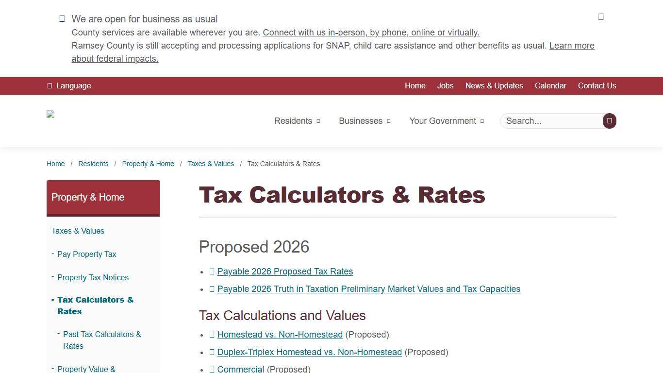 Tax Calculators & Rates Ramsey County, Minnesota