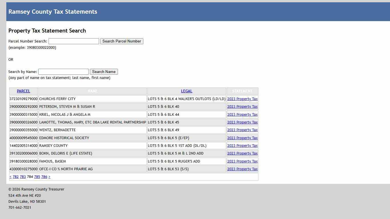 Tax Statement Search