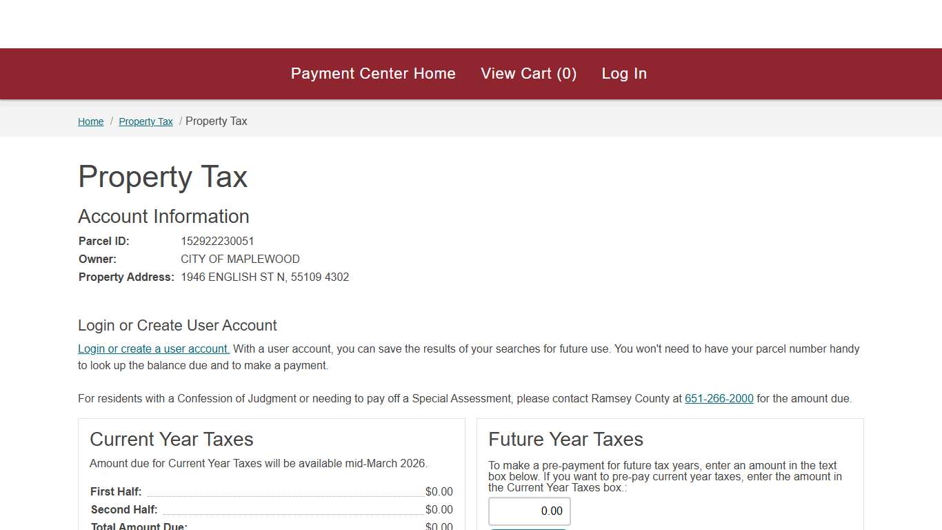 Property Tax Property Tax Ramsey County
